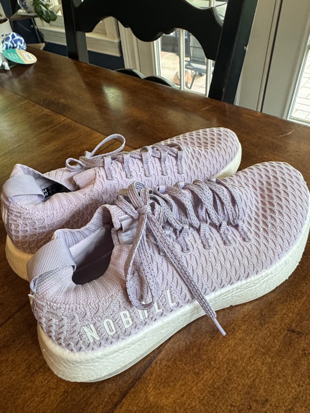 NOBULL Women's Lavender Knit Platform Sneakers